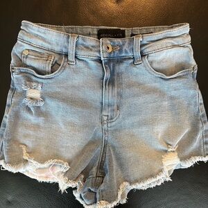 Kendall & Kylie Blue Jean Shorts Distressed High-Waisted